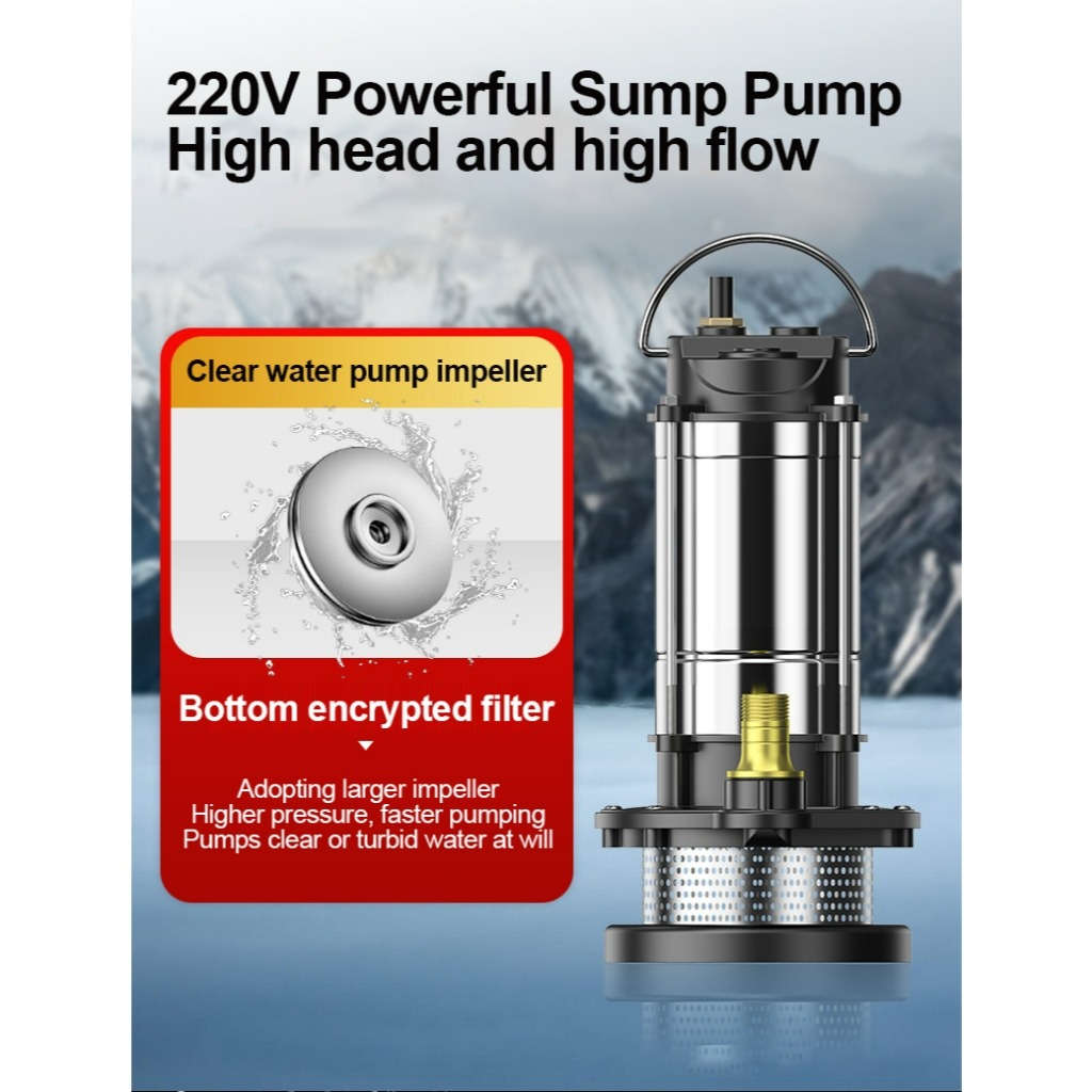 All-Copper Submersible Deep Well Water Pump High Flow High Head | Clear ...
