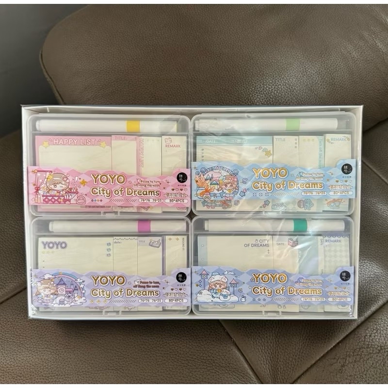 Capybara Sticky Notes Set with Marker & Case Colorful Sticky Memo Pads ...