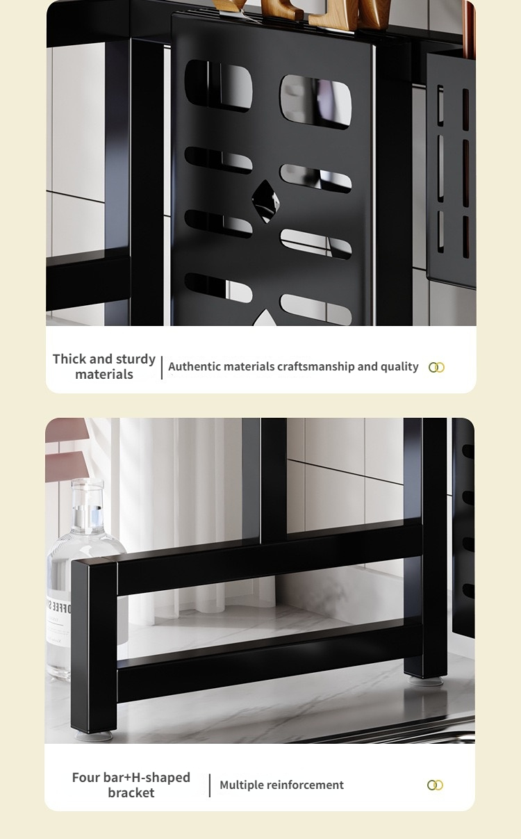 Kitchen Carbon Steel Double-layer Sink Storage Rack Multifunctional ...