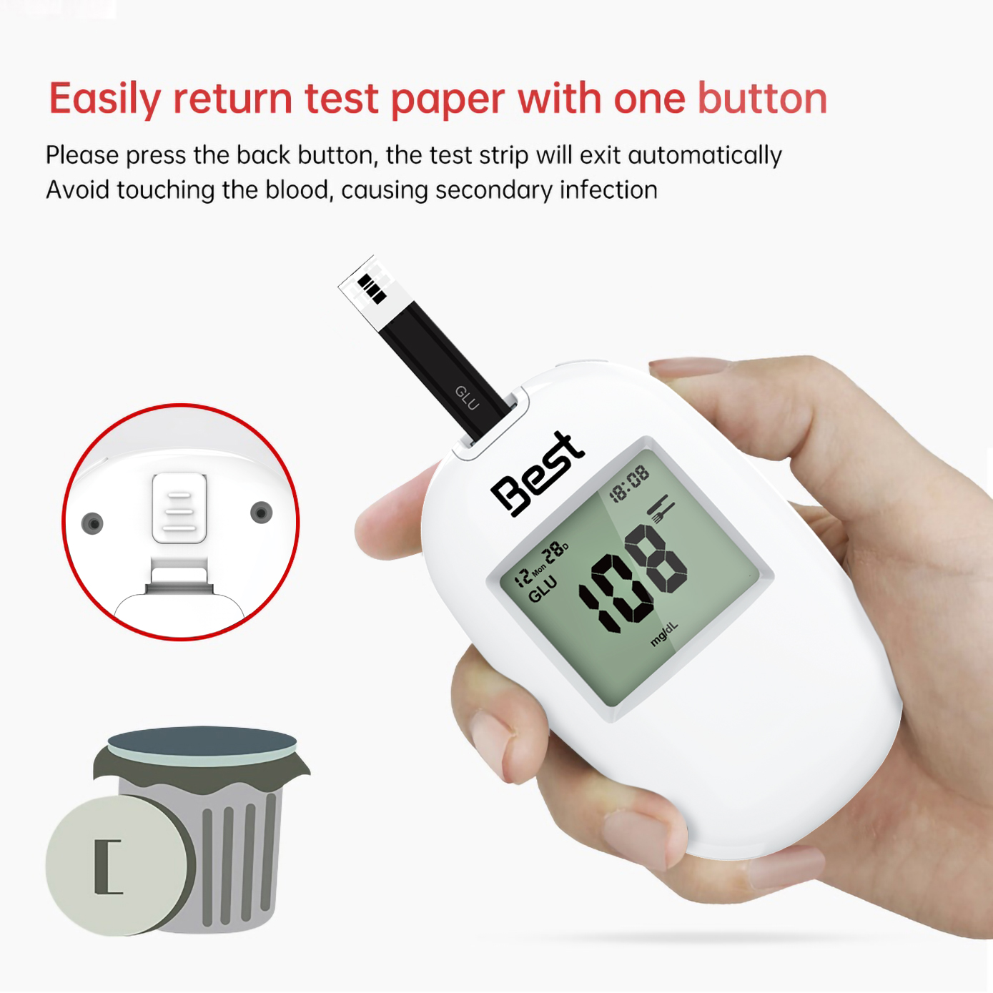 Best Original BGM-166 Glucmeter Set Blood Glucose Meter FREE 100pcs ...