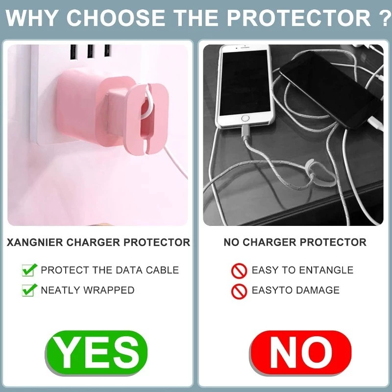 Charger Protector Charger Head Silicone Organizer Anti-breakage Cable ...