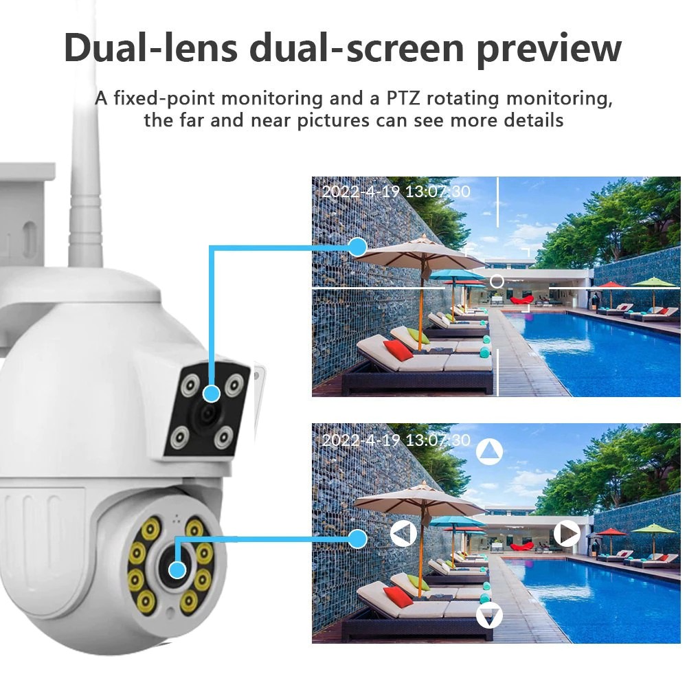 V380 Pro 1080P Dual Lens Security IP CCTV Camera Wireless Outdoor ...