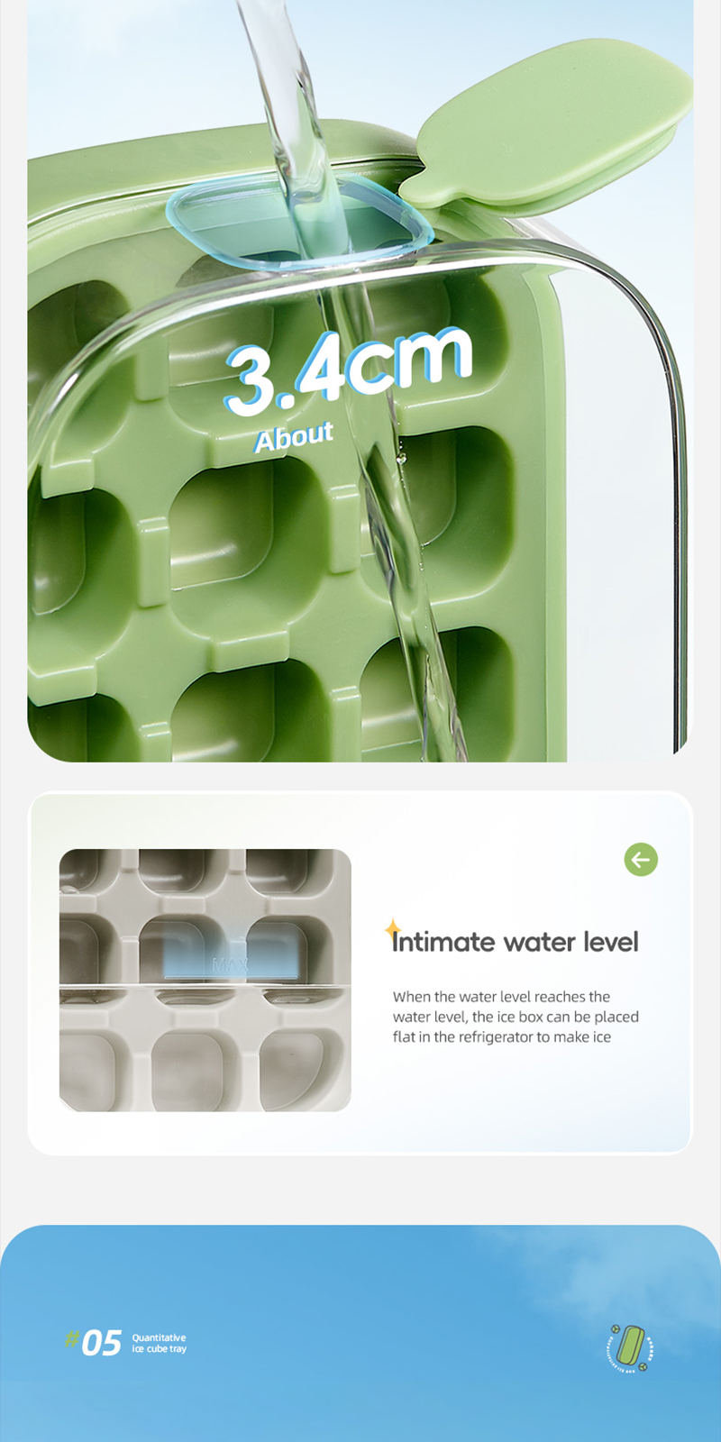 Ecoco Silicone Ice Cube Tray Easy-release Portioned Ice Tray Mold 21 ...