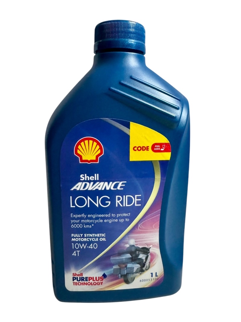 SHELL ADVANCE LONG RIDE 1LITER 10W-40 FULLY SYNTHETIC 4T UP TO 6000kms ...