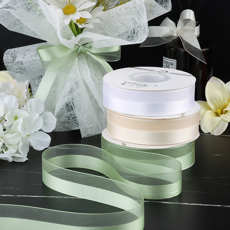 25yard/Roll Gift Packaging Ribbon Wedding DIY Decorative Flower Ribbon ...