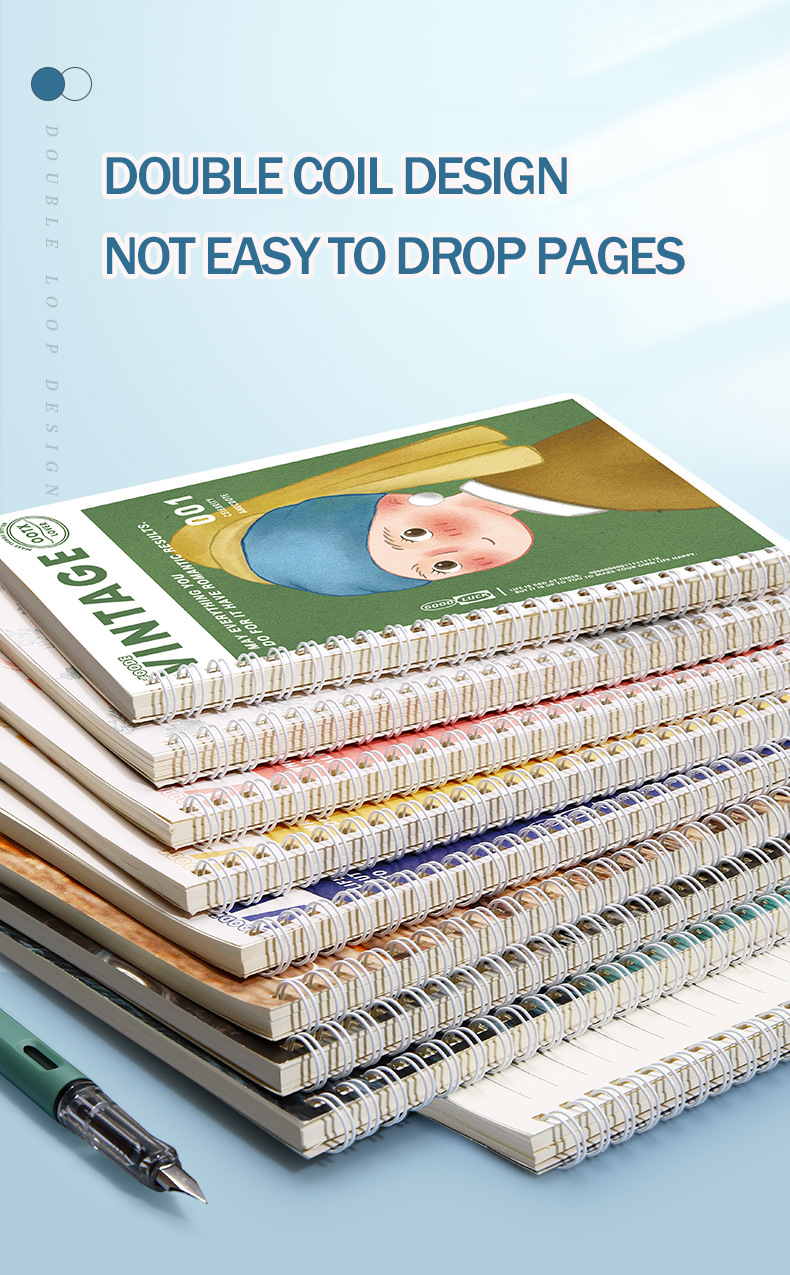 4pcs Thick A5 Spiral Spring Notebook For High School Loose Leaf ...