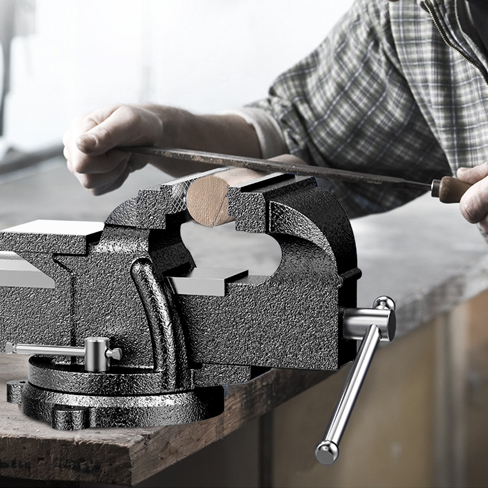 JLD Bench Vise Cast Ductile Iron 360° Rotation Anvil Swivel Base Clamp ...