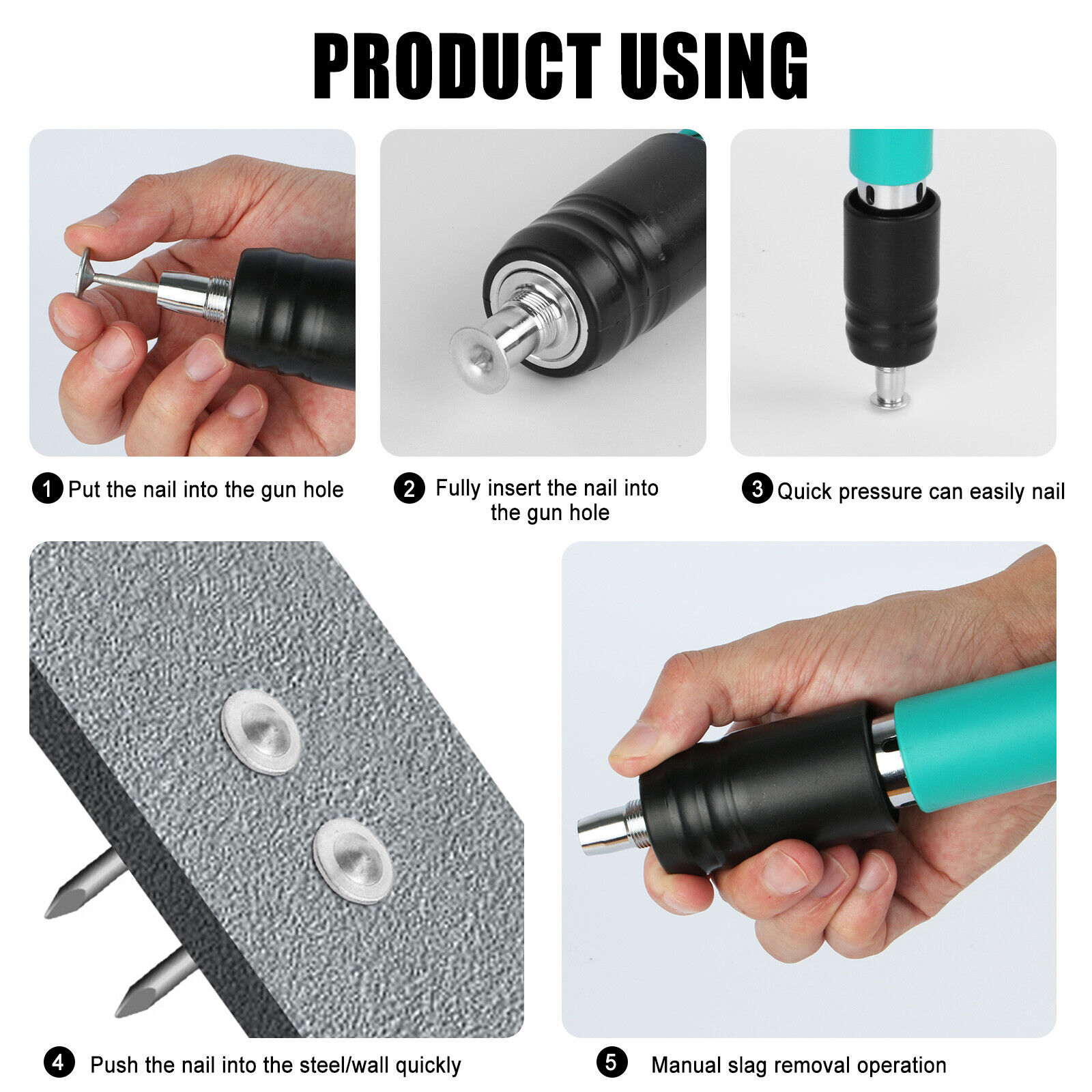 Nail Gun Steel Punch Rivet Hand Tool, Cordless Tufting Gun Rivet Gun ...