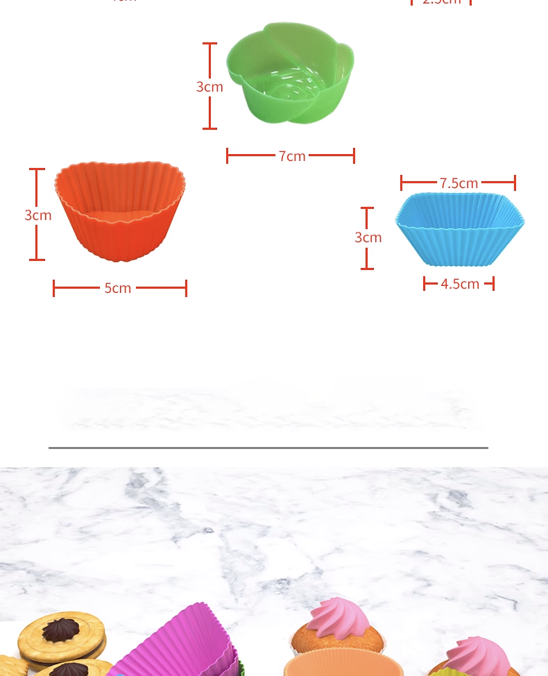 AshleyShop 9 Colors Multiple Shape Silicone Puto Cup Molder Muffin Cup ...