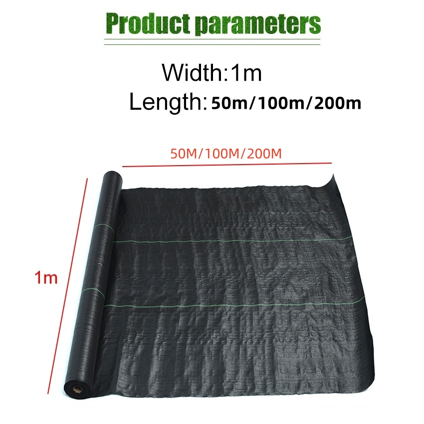 100/50/20M Weed Control Barrier Fabric Weeding Cloth Black Degradable ...