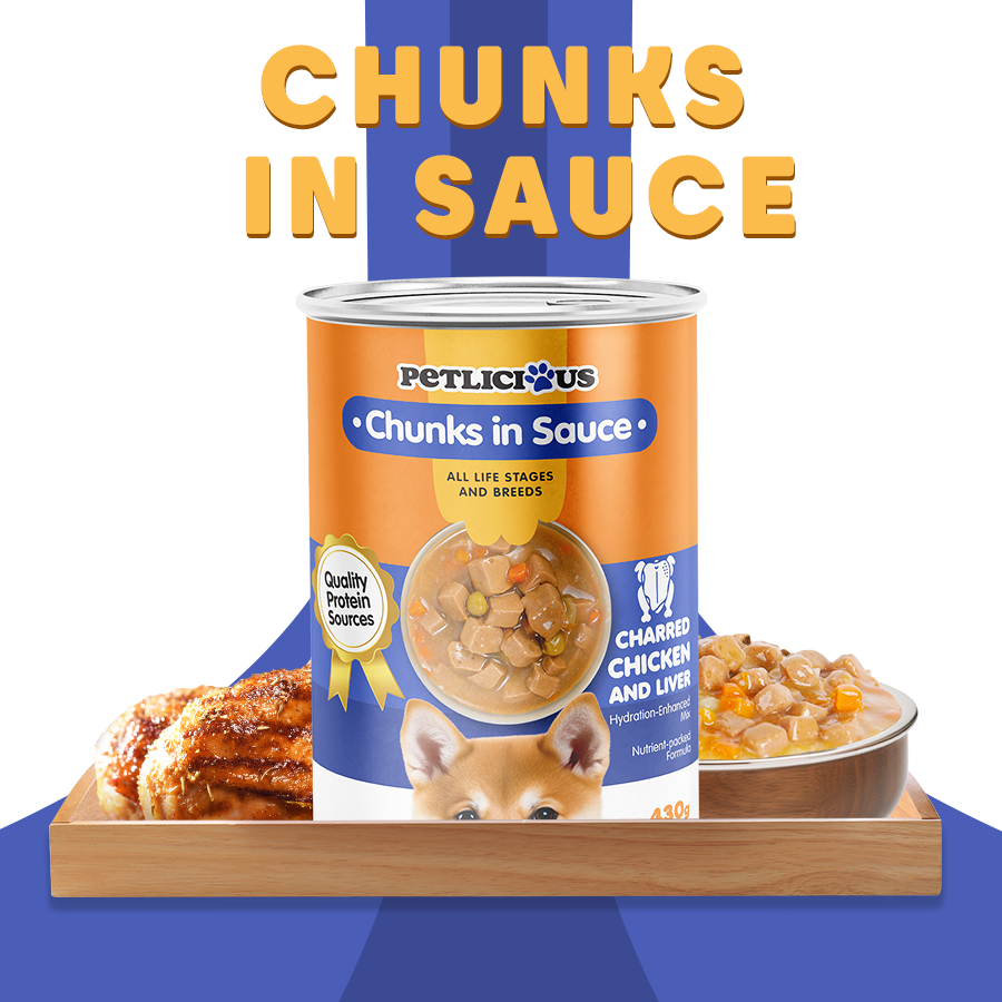 Petlicious Chunks in Sauce Adult Dog Puppy Wet Food Can Beef Chicken ...