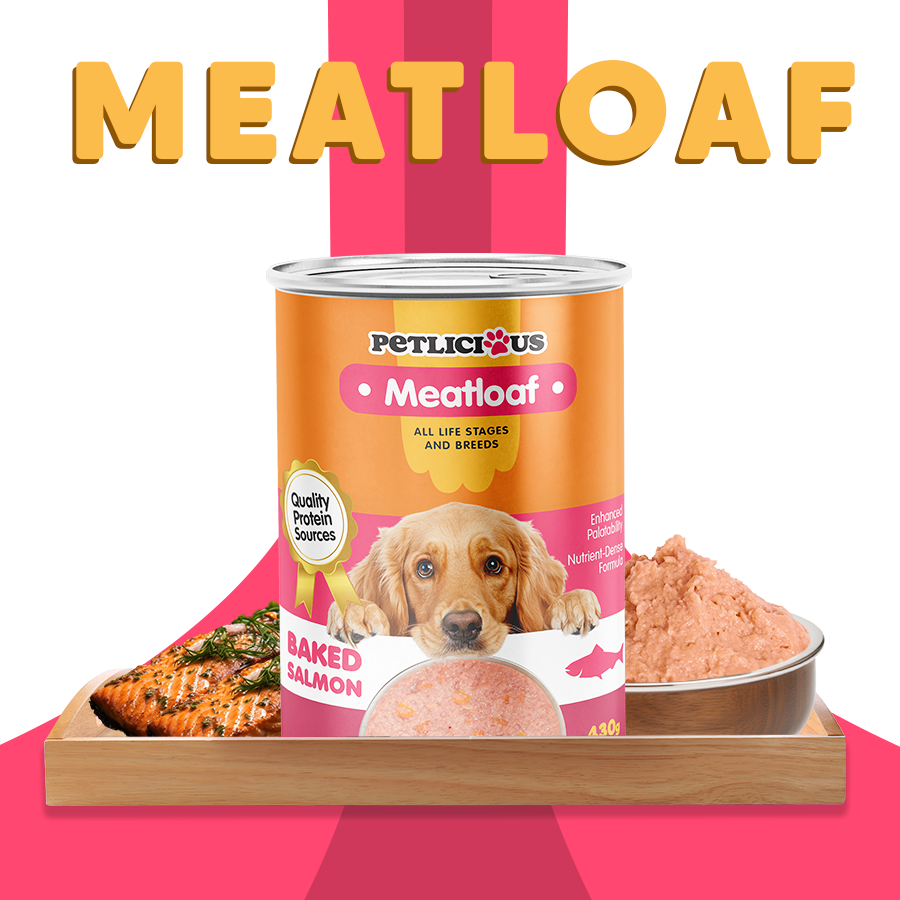 Petlicious Meat Loaf Dog Puppy Wet Food Can Beef Salmon Turkey 430g ...