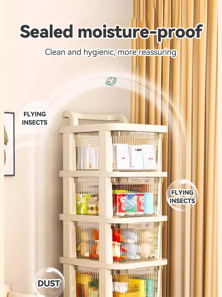 4 Layer Moving Rack Bathroom Organizer Rack Kitchen Storage Shelf Wall ...