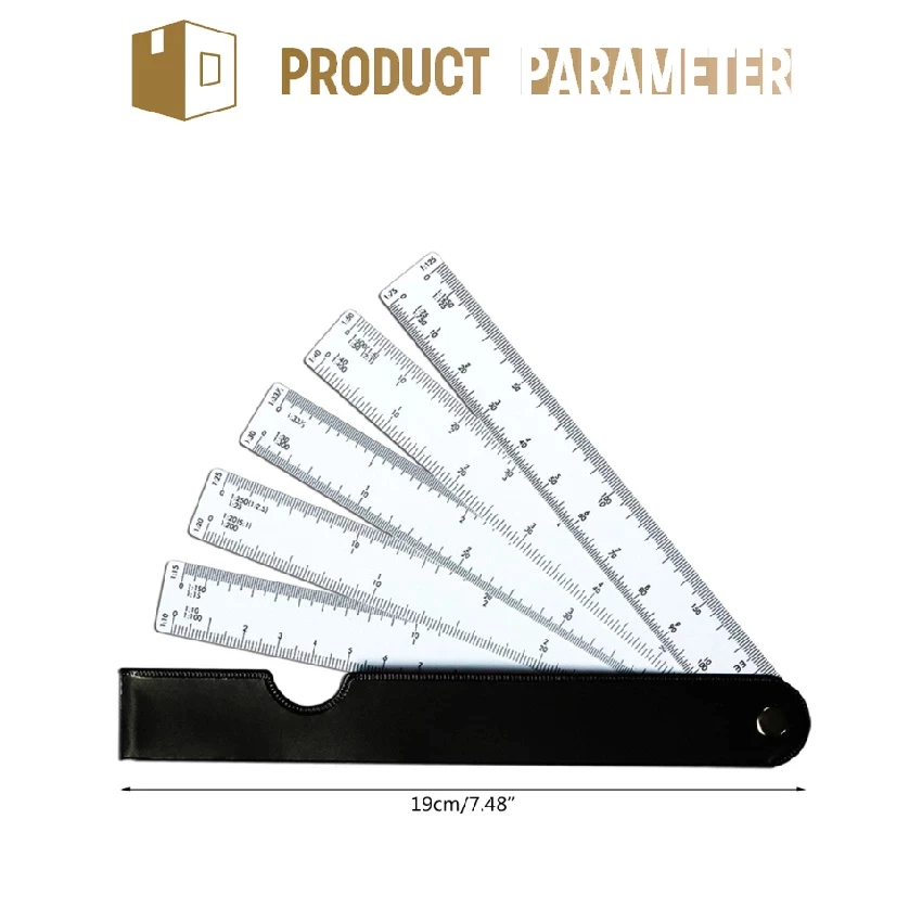 Folding Ruler Fan Scale Multi Ratio Measure Scale for Interior Design ...