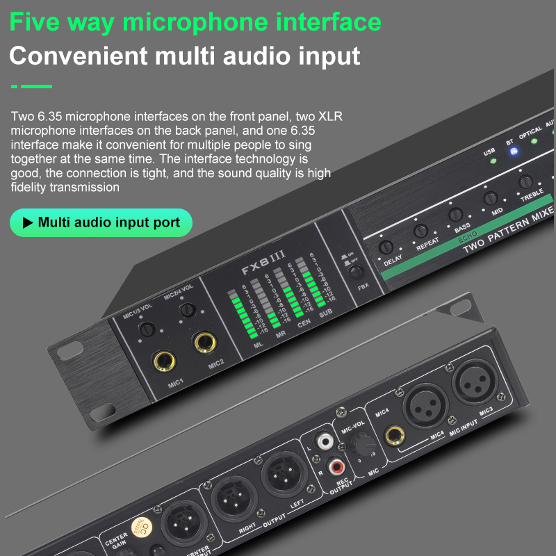 Professional audio sound processing Effect with a subwoofer output, 2 ...