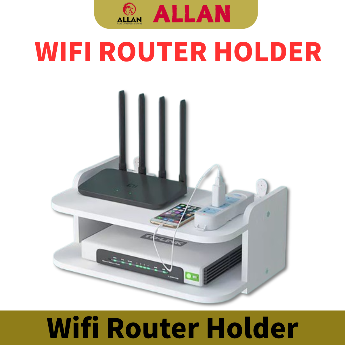 ALLAN Wifi Router Box WiFi Modem Holder 2 Layer Organizer Wifi Router ...