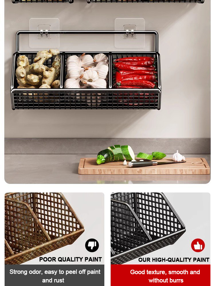 Kitchen Utensils Condiments Organizer Rack Wall Hanging Wares Storage ...