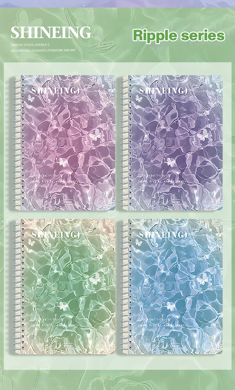 4Pc Thick A5 Spiral Spring Notebook For High School Loose Leaf Notebook ...
