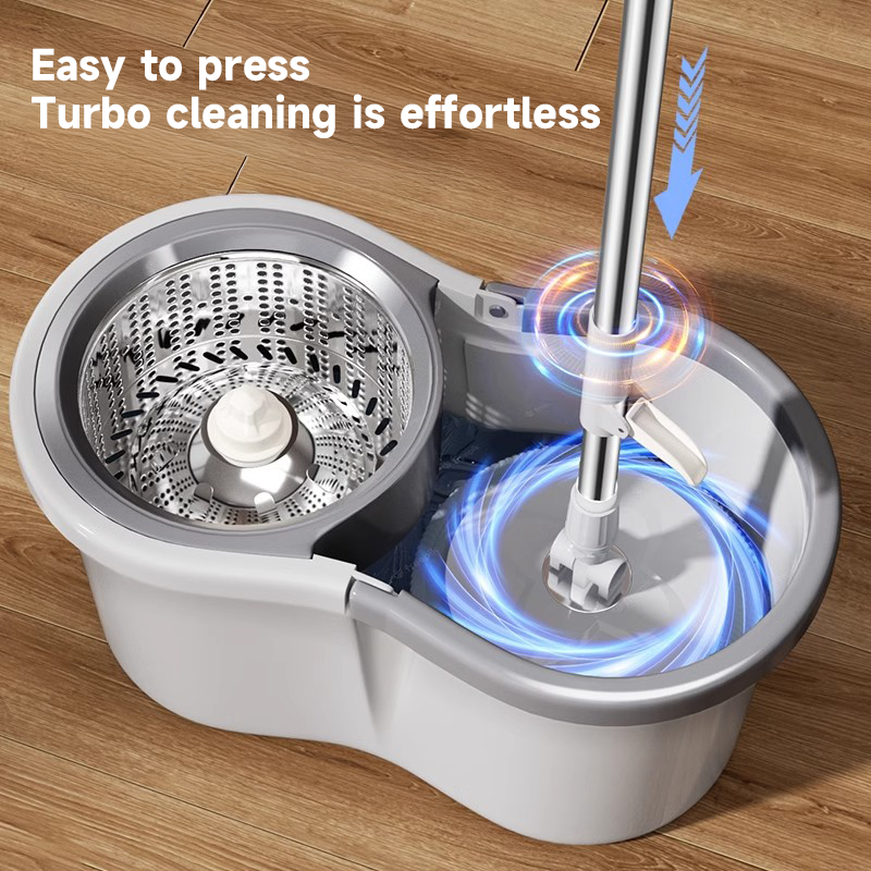 Vivid Mop with Spinner and Bucket 360° dual-drive flat rotating mop for ...