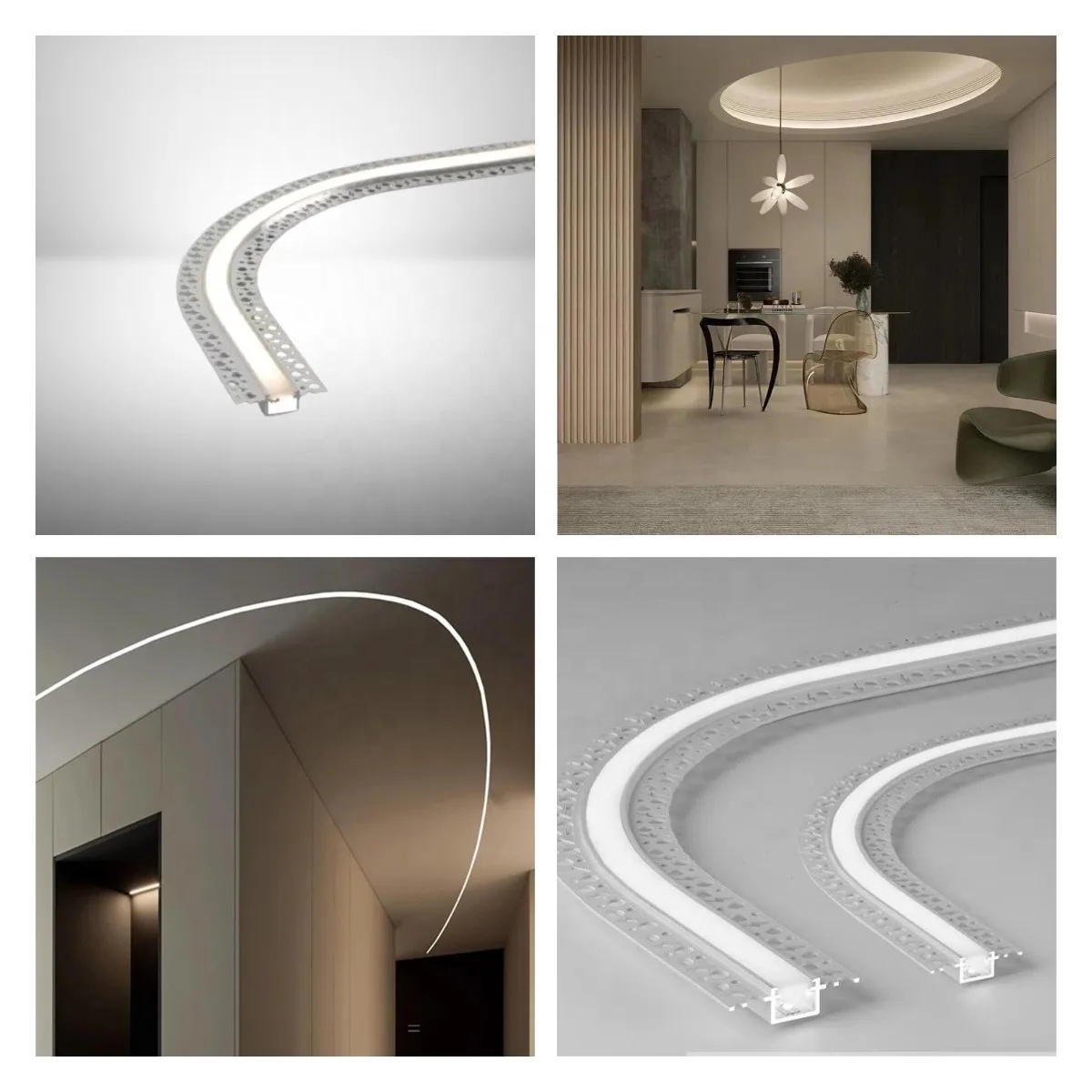 Flexible Aluminum Profile for LED Linear Light – 1M Length, Surface ...
