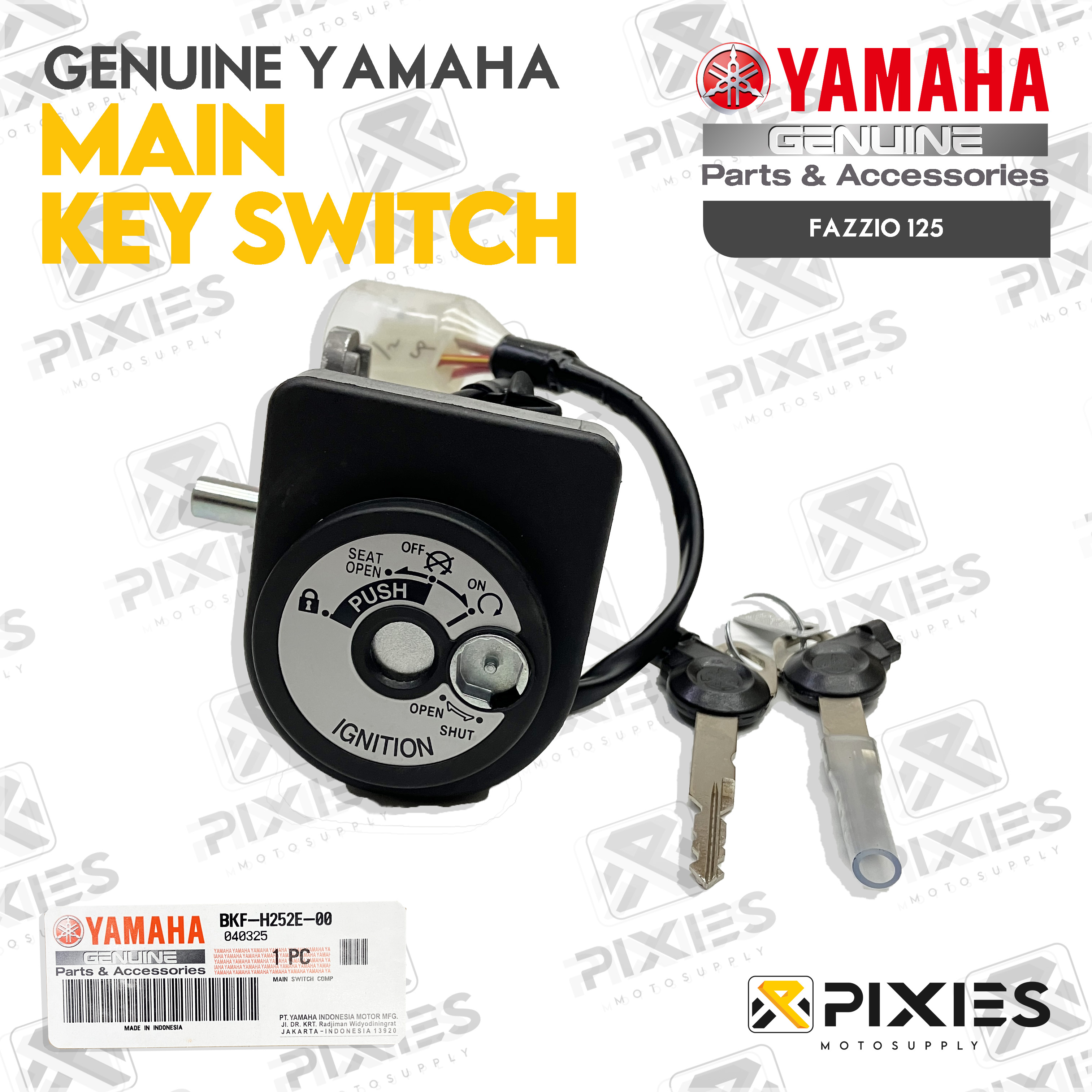 YAMAHA GENUINE KEY SET MAIN SWITCH KEY ASSY ORIGINAL FOR YAMAHA FAZZIO ...