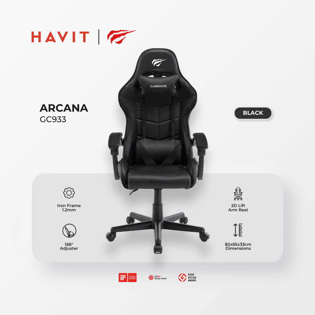 Havit Arcana GC933 Gaming Chair Black White Green Yellow Blue 