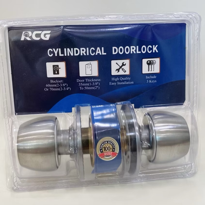 RCG Heavy Duty Stainless Door Knob Entrance Lock set With 3 Key Door ...