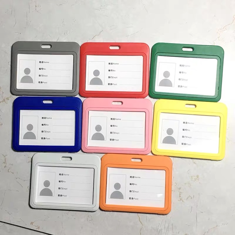 2pcs/pack Vertical Horizontal Card Holder School Officer ID Name Tag ...