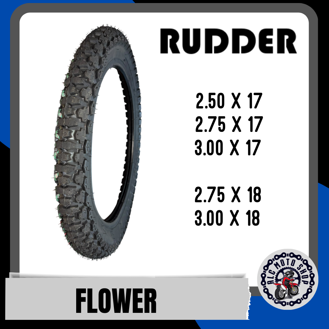 RUDDER - FLOWER TYPE MOTORCYCLE TIRE 6 PLY RATING TUBE TYPE FOR ...