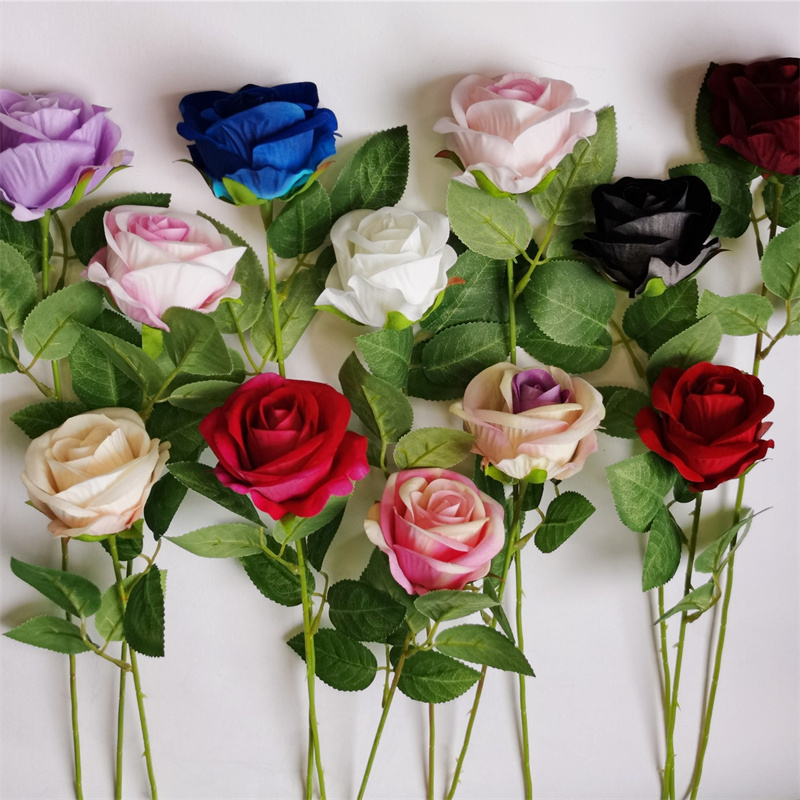 Artificial Rose Flower Diy Wedding Birthday Party Velvet Family ...