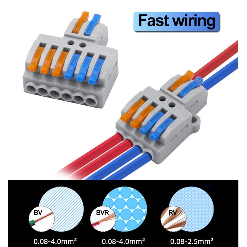 COD 250V Quick Wire Terminal Connector 32A 2KW Universal Push-in Wiring ...