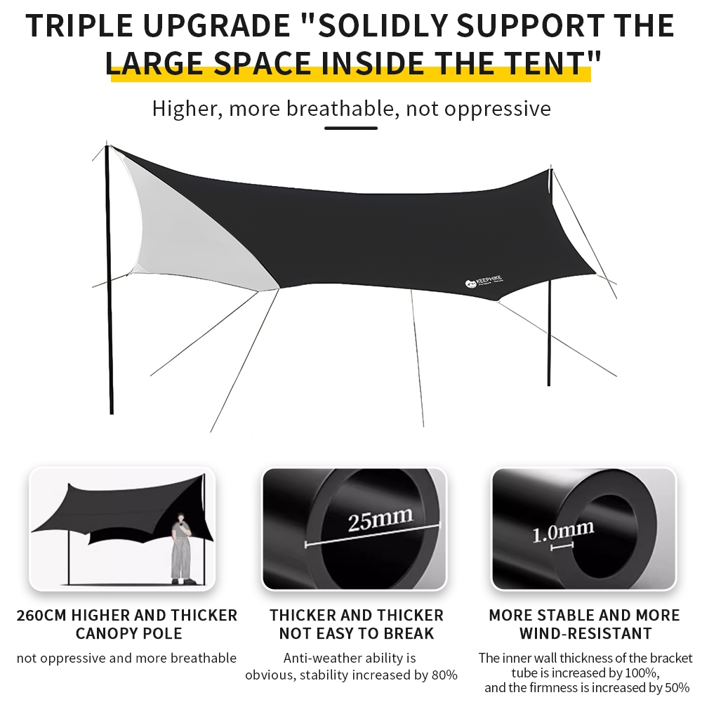 KEEPHIKE vinyl octagona canopy tent outdoor portable camping equipment ...