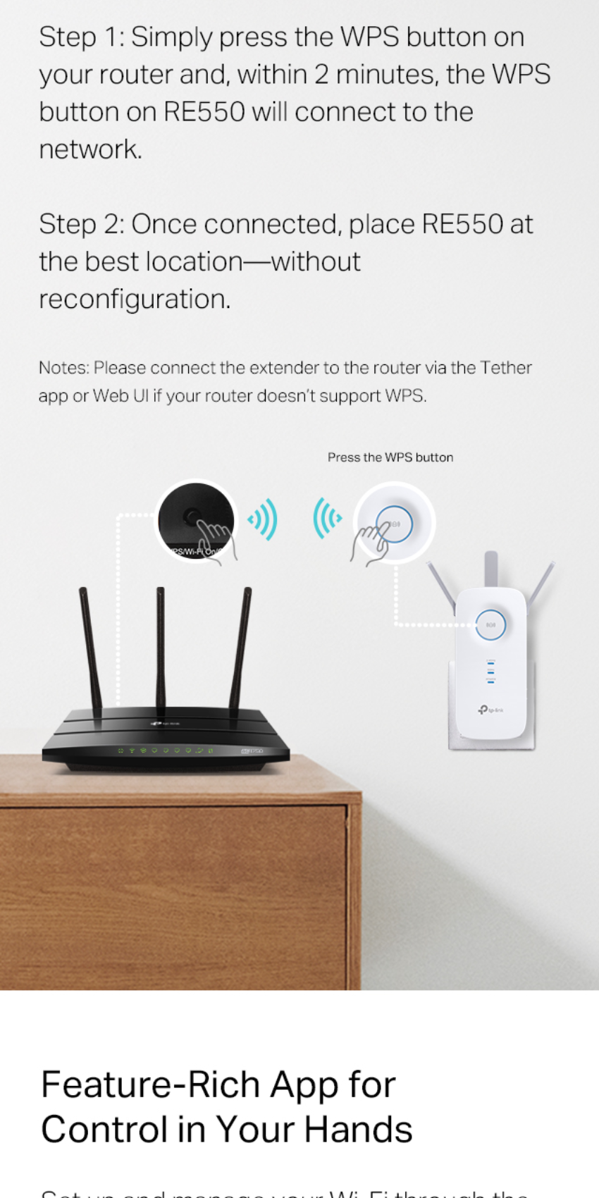 TP-Link | RE550 | Dual Band | AC1900 | Wi-Fi 5 | OneMesh | Gigabit | Wi ...