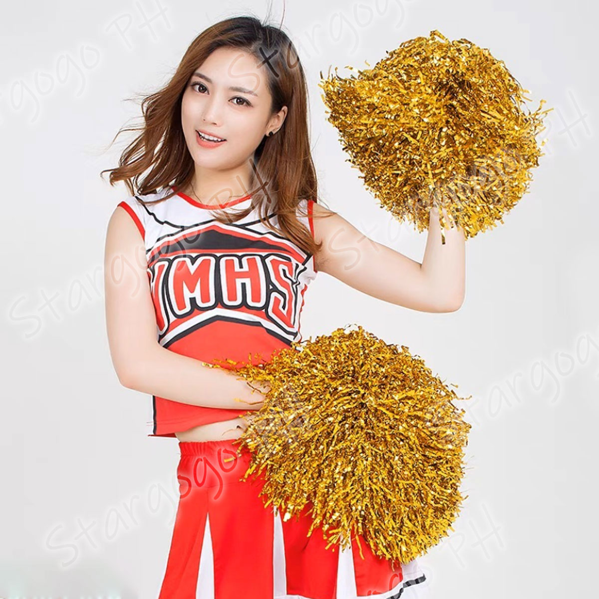 2PCS Cheerleading Pom Poms Haqndheld Cheering Pompom Cheer Clapper ...