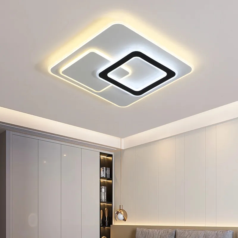 LED Ceiling Light Modern Big Square Tricolor Ceiling Lamp for Living ...