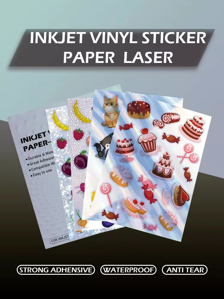 Yasen Inkjet PET Sticker A4 Laser Dot Waterproof Quick-Dry Holographic ...