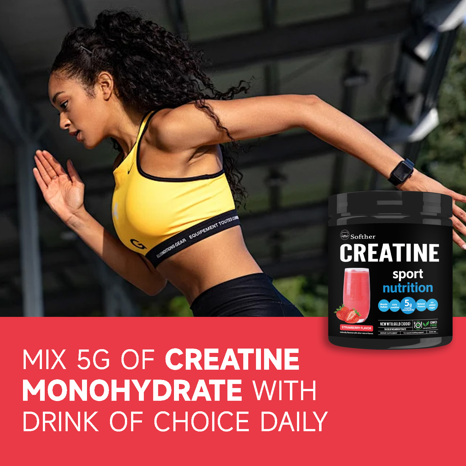 Softher Creatine Monohydrate Powder for Muscle Builder Creatine Powder ...