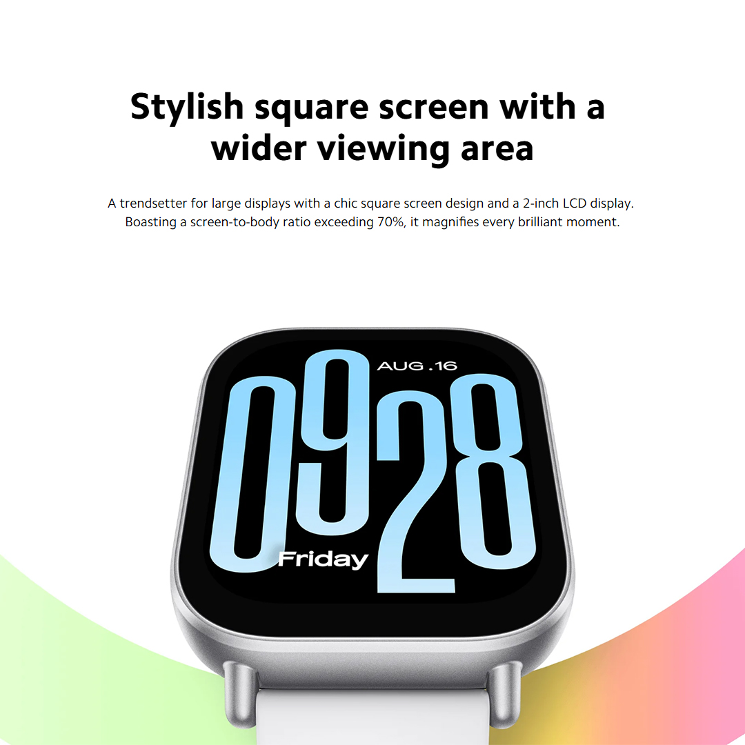 Redmi Watch 5 Active 2" Square LCD Display Up to 18 days Battery