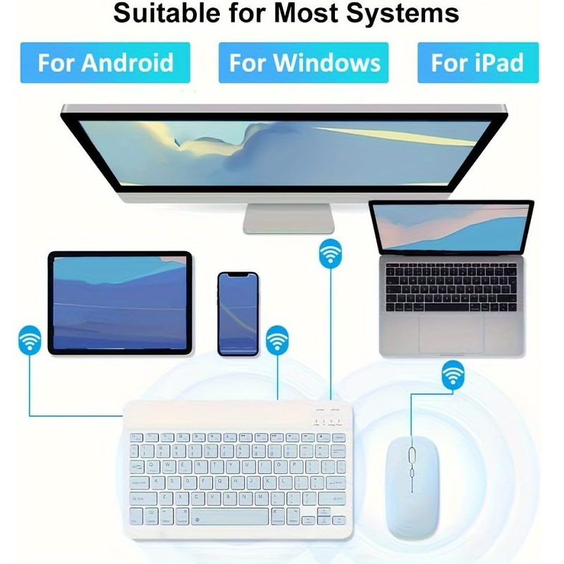 Inplay STX180 Wireless Bluetooth Keyboard and Mouse Set Combo For