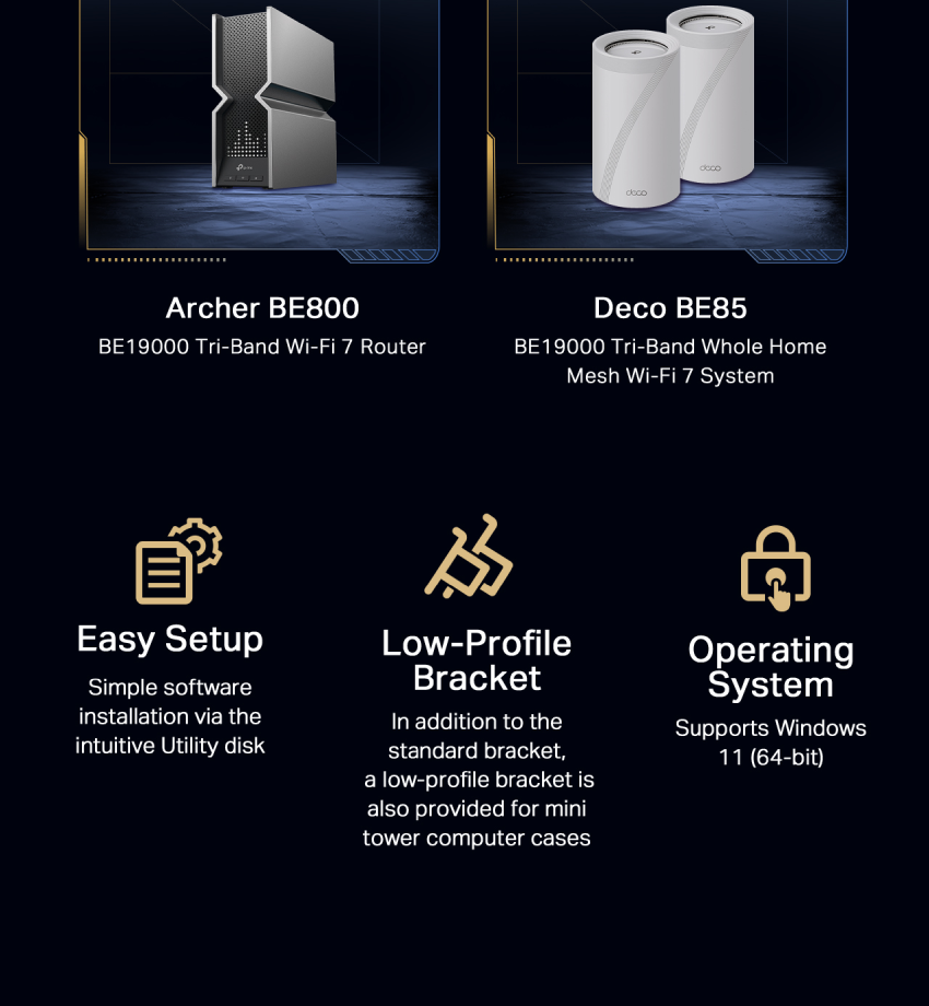 TP-Link | Archer TBE400E | BE6500 | Tri-Band Wi-Fi 7 | Bluetooth ...