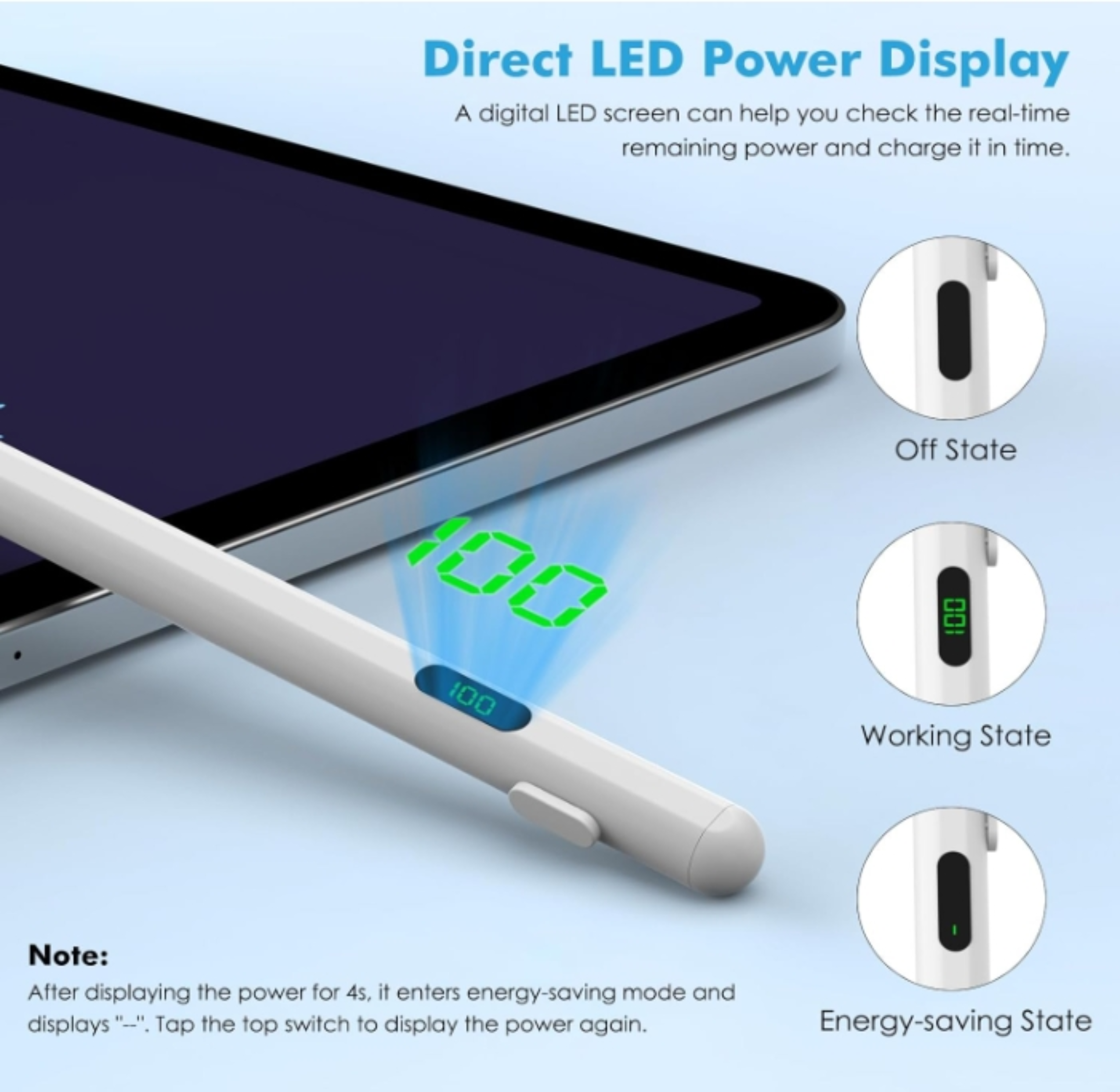 Pen For Stylus Capacitive Touch Pencil With Led Indicator 2268