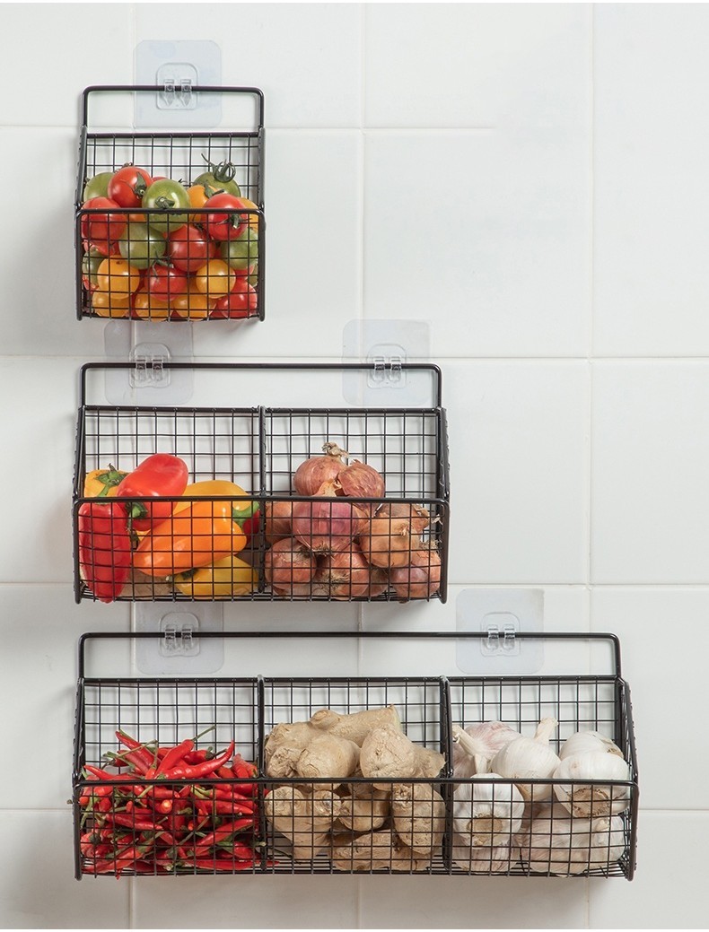 Wall Mounted Onion Ginger Seasoning Storage Rack for Household Kitchen ...