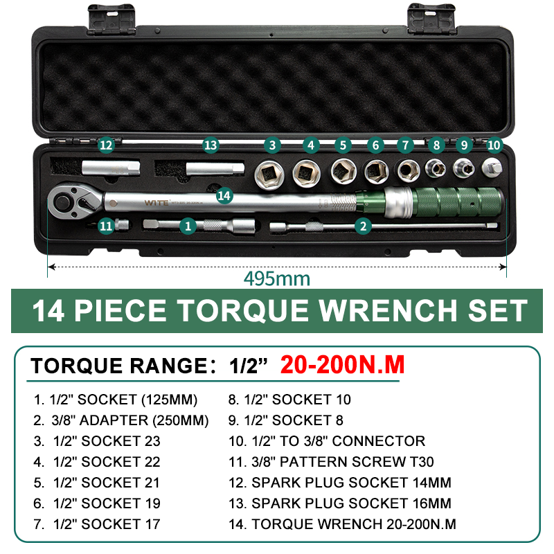REAIM Torque Wrench Original 20-220/10-110N.M Ratchet Wrench Set Hand ...
