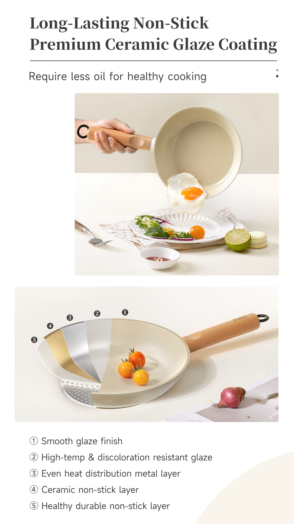 INSSA Non-Stick Pan Set 8Pcs Upgrade Ceramic Coated Cookware Suitable ...