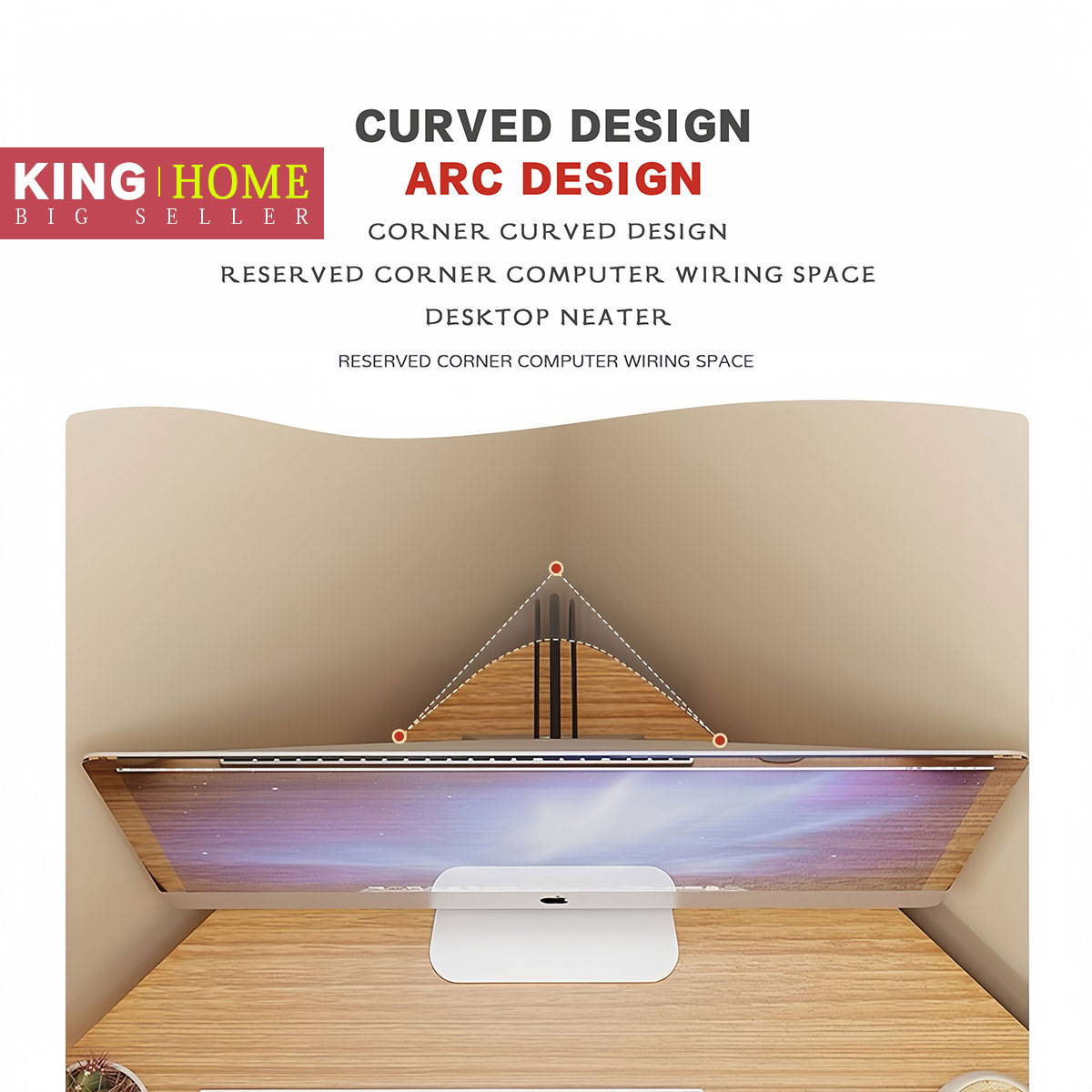 KING HOME Corner desk, triangular learning computer desk, home office ...