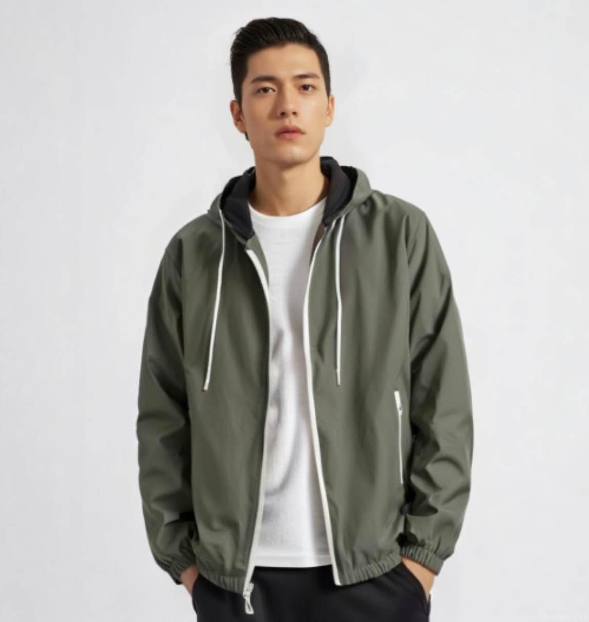 New Fashion Jacket with hoodies zipper Casual Motorcycle Bomber Jacket ...
