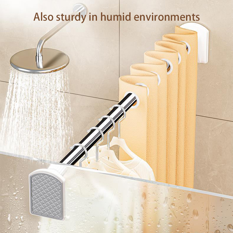 Extendable No Drilling Pole Adjustable Telescopic Clothesline Curtain ...