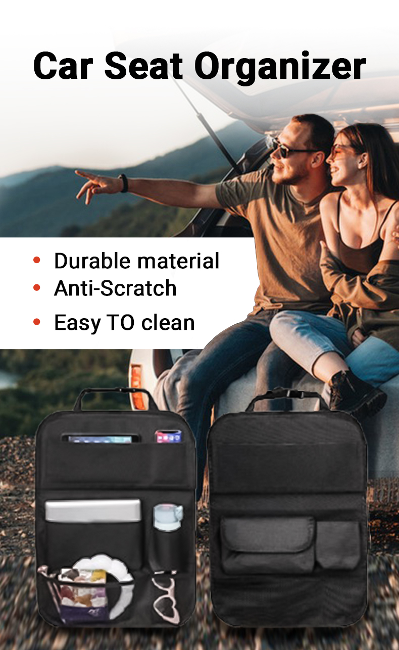 Rear Seat Storage Box With 10 Inch Table Stand And 9 Storage Pockets - View #6