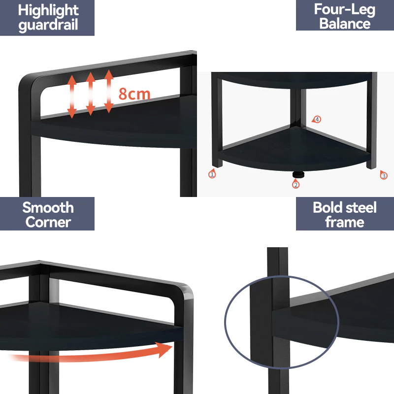 Steel carbon Kitchen Triangle Shelf Corner Storage Rack for Pots, Pans ...