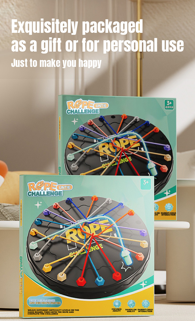 Baby Pro Kids Rope Knots Challenge Board Game Logical Thinking ...